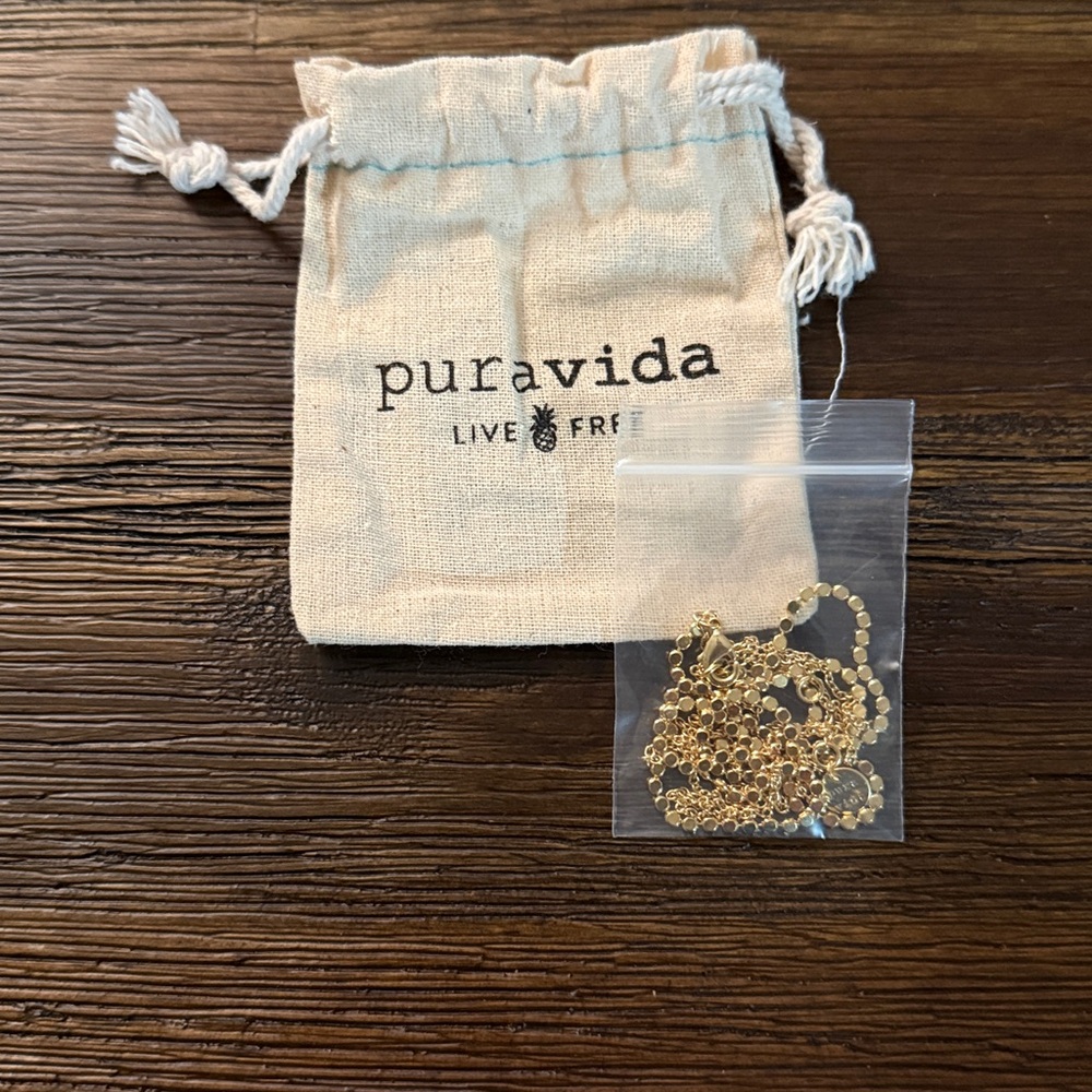 Pura Vida Gold Tone Double Chain 16” Necklace w/ 2” Extender - Picture 6 of 8